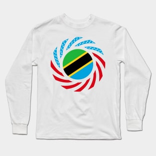 Tanzanian American Multinational Patriot Flag Series Long Sleeve T-Shirt